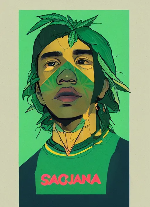 Image similar to profile picture by sachin teng x ofwgkta, marijuana, organic painting, asymmetrical, green, marijuana smoke, matte paint, hard edges, energetic