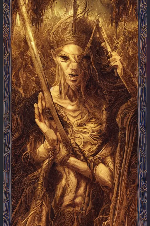 Prompt: soul of misery, trending on cgsociety, 4 k digital art, intricately defined, complexly detailed, mannerism, [ tarot card ]!!!!!