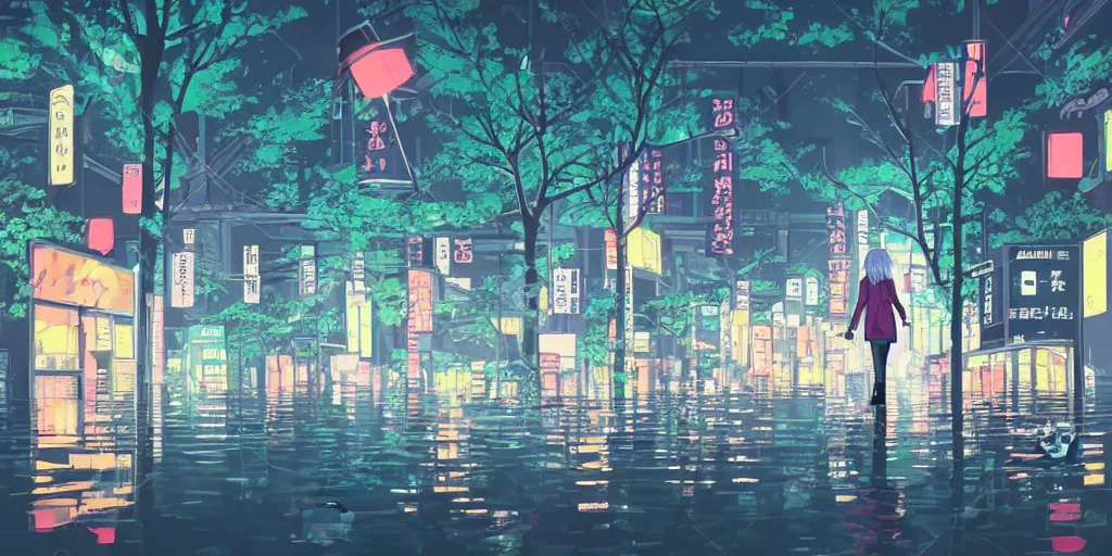 Foto de Tokyo Anime city Lights wallpaper do Stock