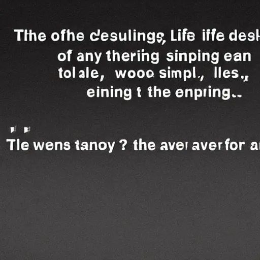 Prompt: the meaning of life. the simple answer to anything and everything.