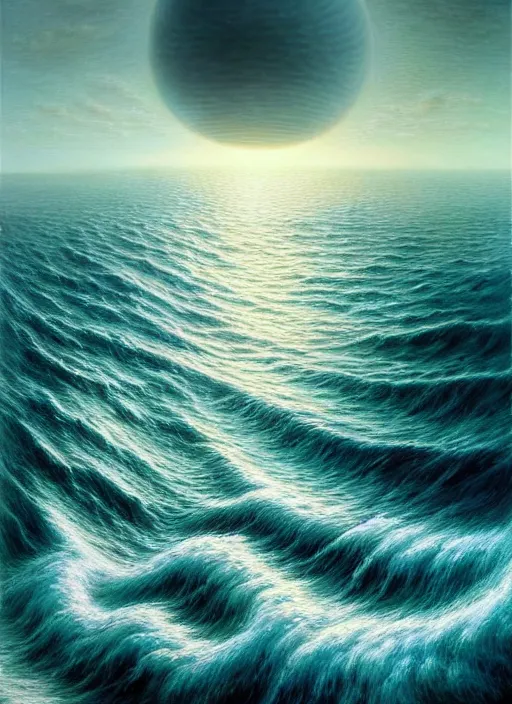 Image similar to A hyper-detailed 3d render like a Oil painting of the Ocean’s dream of The Construction of a Unified Theory, surrealism!!!!! surreal concept art, lifelike, photorealistic, digital painting, aesthetic, smooth, sharp focus, Artstation HD, by Greg Rutkowski, Chris Tulloch McCabe, Valentina Remenar and Asher Duran,