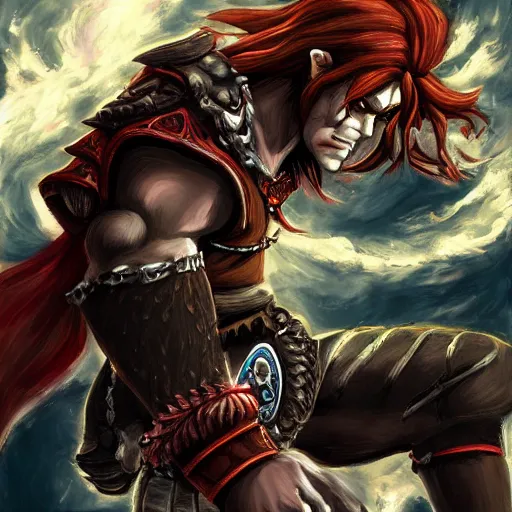 Image similar to brutal art about ganondorf