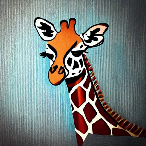 Image similar to “painted giraffe portrait, dotart, album art in the style of James Jean”