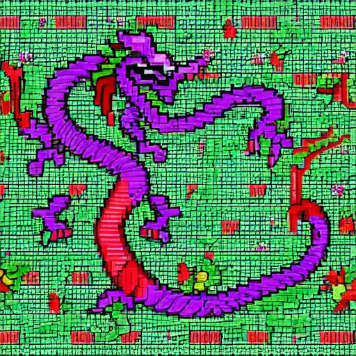 Image similar to a 1 6 - bit sprite of a chinese dragon