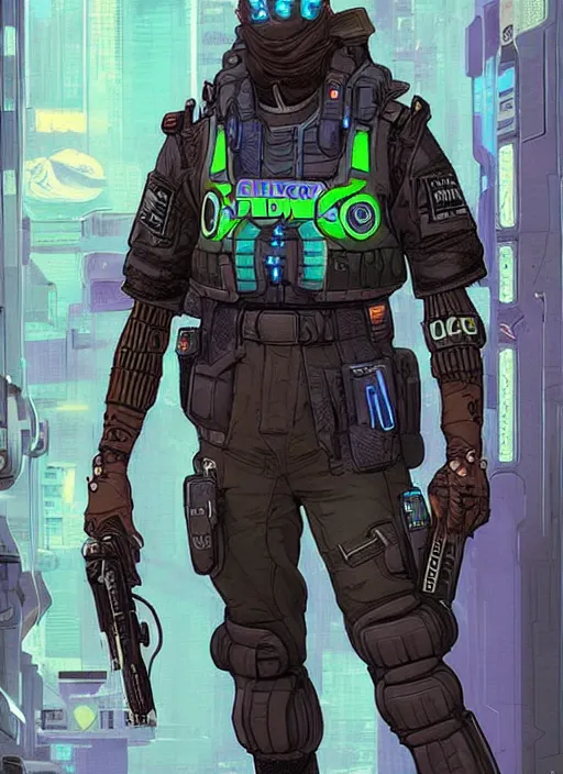 Image similar to apex legends cyberpunk police detective. concept art by james gurney and mœbius. gorgeous face.