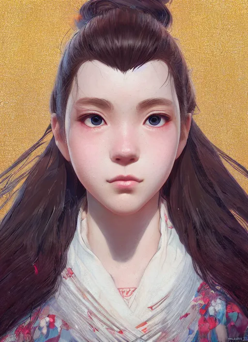 Image similar to nezuko, au naturel, hyper detailed, digital art, trending in artstation, cinematic lighting, studio quality, smooth render, unreal engine 5 rendered, octane rendered, art style by klimt and nixeu and ian sprigger and wlop and krenz cushart