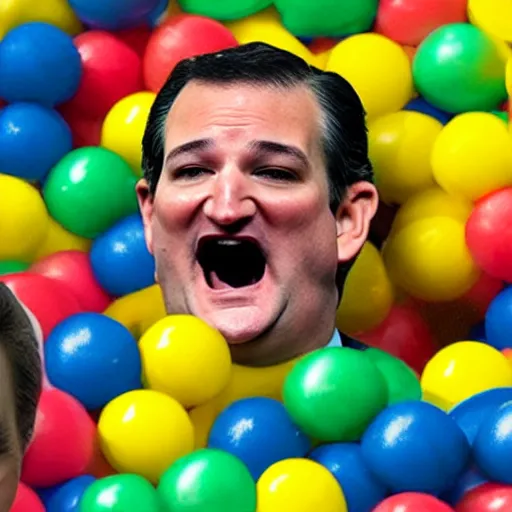 Image similar to Ted Cruz crying in a ball pit