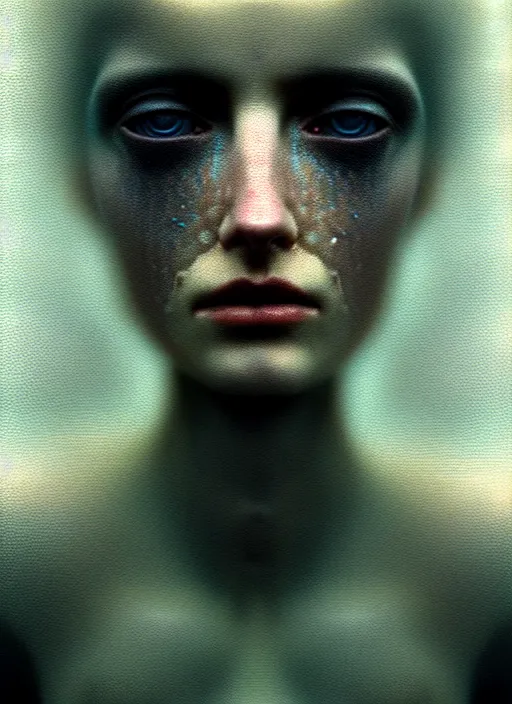 Prompt: kodak portra 4 0 0 closeup portrait shot of a dystopian siren by paolo roversi, in a scenic dystopian environment, intricate, elegant, highly detailed, digital art, artstation, concept art, smooth, sharp focus, tomasz alen kopera, head in focus, tonal underwater colors