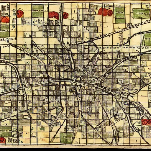 Image similar to a medieval map of new york city