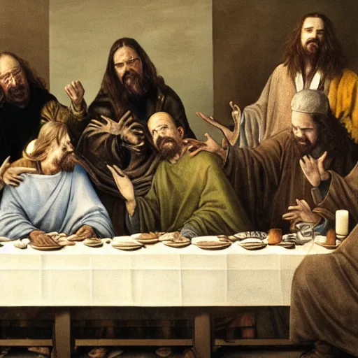 Image similar to Walter white in the last supper