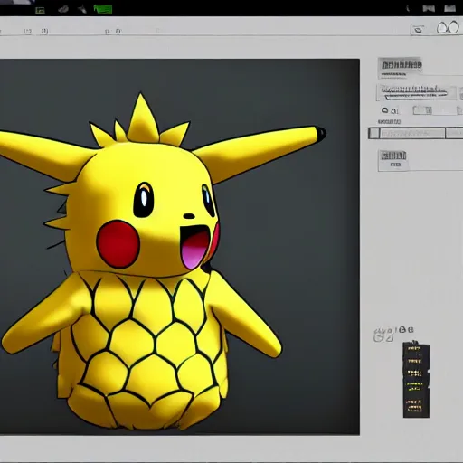 Prompt: a pokemon that looks like a pineapple, pineapple with open mouth ， trending on art station. unreal engine.