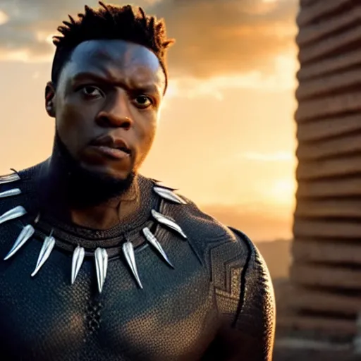 Image similar to film still of KSI as Black Panther