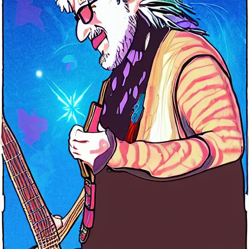 Image similar to jerry garcia anime