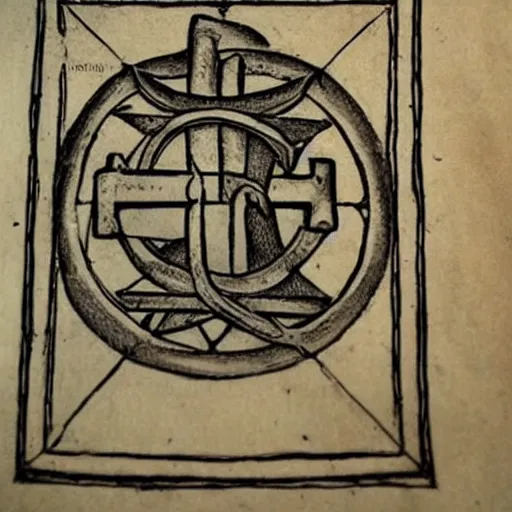 Prompt: magic holy fire iconography old book vintage bible occult rune sketch alchemy ink