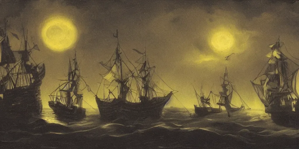 Image similar to a night scene from monkey island