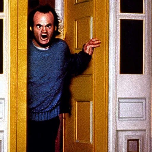 Image similar to bill murray plays jack torrance in the shining, movie still, promotional shot