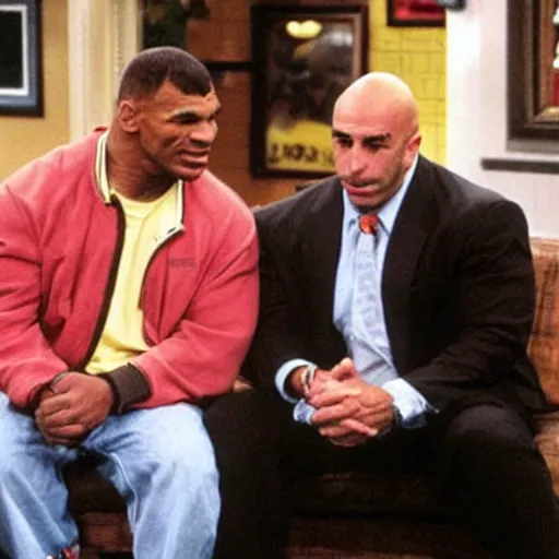 Image similar to mike tyson and joe rogan, in friends