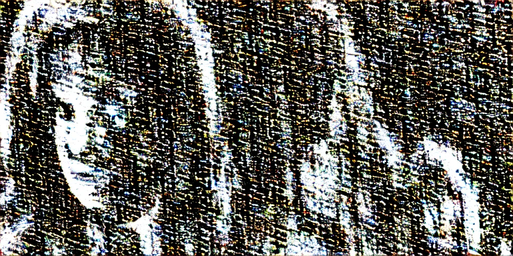 Image similar to vhs static overlay of marian apparition, vhs, 1 9 9 0, highly realistic, highly detailed, vhs noise static, black and white, vhs glitch