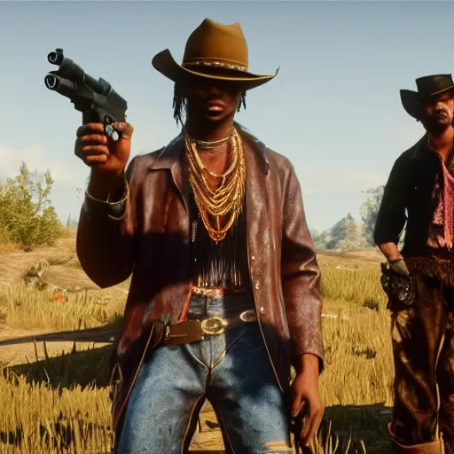 Image similar to playboi carti in red dead redemption 2 4 k the detailed super realistic