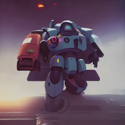 Image similar to detailed painting of gouf mobile suit by sergey kolesov, beeple, nekro, pascal blanche, rhads. in style of colorful comic noir illustration, symmetry, sci fi, hyper detailed. octane render. trending on artstation