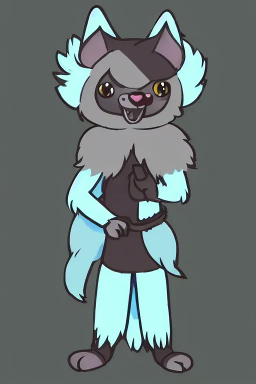 Prompt: a cute medieval anthropomorphic wolf with light blue fur and a fluffy tail, comic art, trending on furaffinity, cartoon, kawaii, backlighting, furry art!!!, cel shading, concept art, lineless
