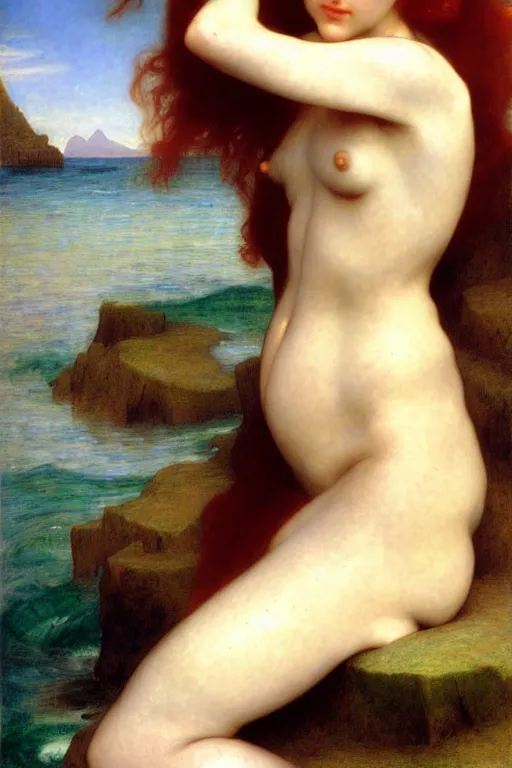 Image similar to mermaid, painting by rossetti bouguereau, detailed art, artstation