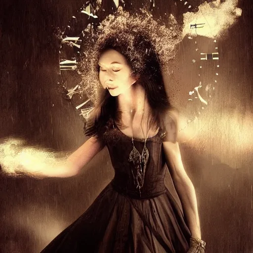 Image similar to If the concept of time was a girl, digital art, fantastic composition, astonishing detail, award winning, beautiful lighting