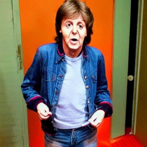 Image similar to Paul McCartney as Dustin in Stranger Things