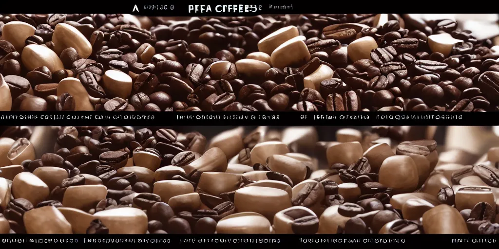 Image similar to a product picture of hundreds of coffees, photographic filter, unreal engine 5, realistic, hyperdetailed, 8 k, cinematic, volumetric lighting, very realistic effect, hd, hdr, 4 k, sharp focus, octane render, ultra detailed, high resolution, trending on artstation in the style of albert dros glowing rich colors powerful imagery