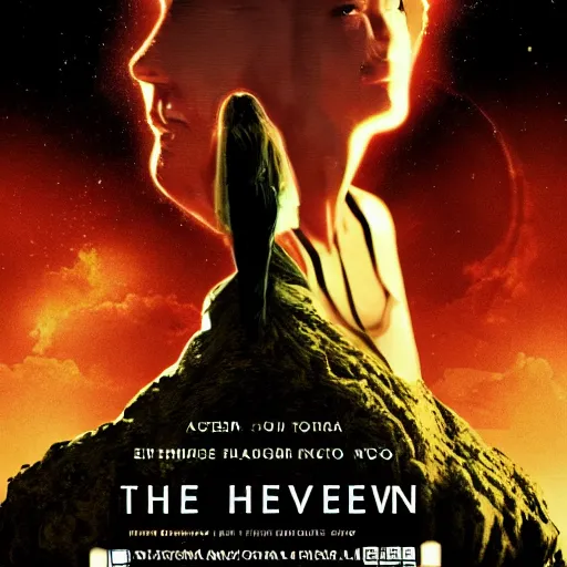 Image similar to the heavens and hell in between, poster art