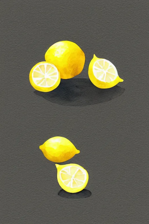Prompt: minimalist watercolor art of a lemons on white background, illustration, vector art