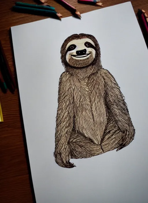 Image similar to drawing of a sloth urban outfitters style