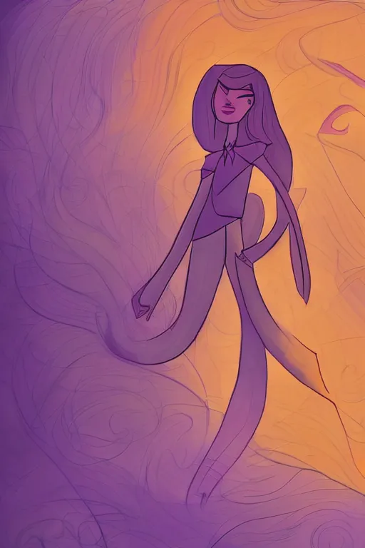 Image similar to digital drawing of JaidenAnimations\'s cartoon avatar, abstract purple lighting, intricate, elegant, somber, somewhat detailed, digital painting, cartoon, smooth, sharp focus, illustration