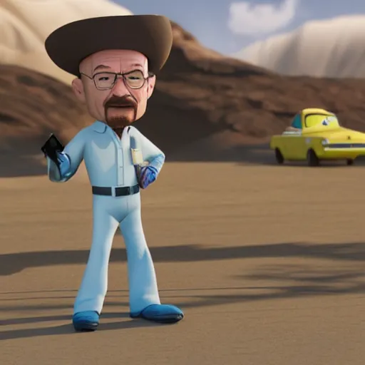 Prompt: still of walter white in a disney pixar movie, 3 d render, octane render