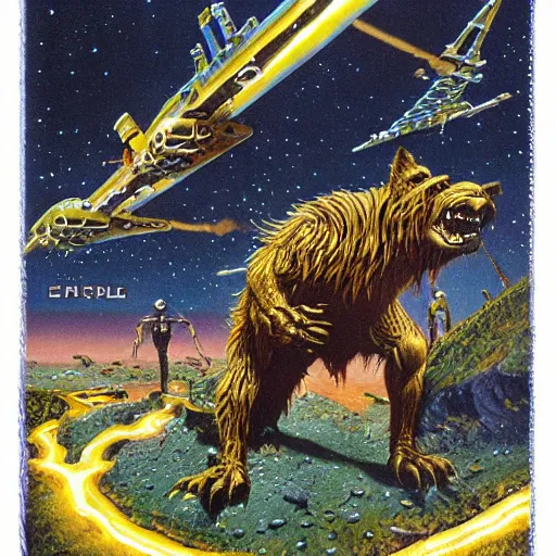 Prompt: gnoll, vintage sci - fi art, by ed emschwiller