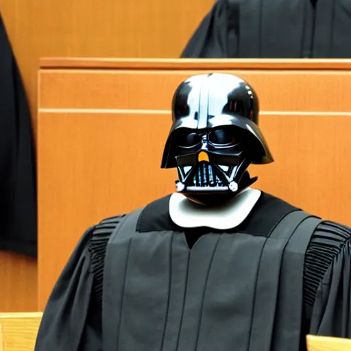 Image similar to dave vader in court working as judge