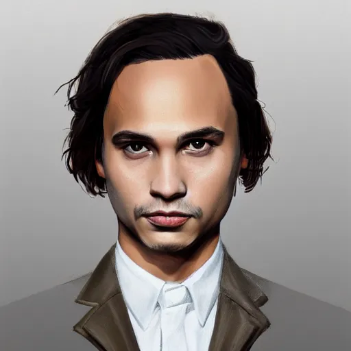 Image similar to full body portrait of Frank Dillane, art by laovaan, shy, adorable, highly detailed, digital painting, artstation, concept art, smooth, sharp focus, illustration