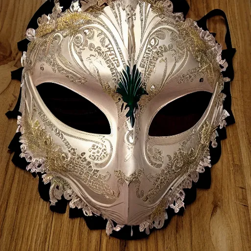 Image similar to venetian masquerade mask, symmetry, reflecting flower