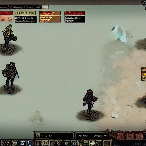 Image similar to darkest dungeon and disco elysium crossover