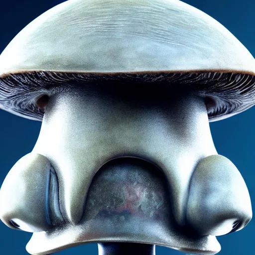 Prompt: star wars alien with no eyes and holes on their head, mushroom, high - resolution hyperdetailed studio photo