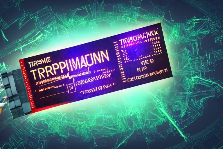 Image similar to photoshop mockup of a concert ticket, bandname is tripmachine, tour is invasion of the tripmachines, realistic digital art, 3 d render of a huge futuristic steampunk generator, 8 k, fluorescent colors, halluzinogenic, multicolored, exaggerated detailed, unreal engine