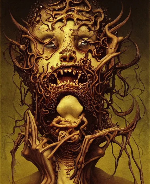 Image similar to a detailed painting portrait of incubus. inspired by junji ito manga artwork. accurate anatomy. symmetry. portrait fantasy. by beksinski carl spitzweg. baroque elements. baroque element. intricate artwork by caravaggio. oil painting. oil on canvas. award winning. dramatic. trending on artstation. 8 k