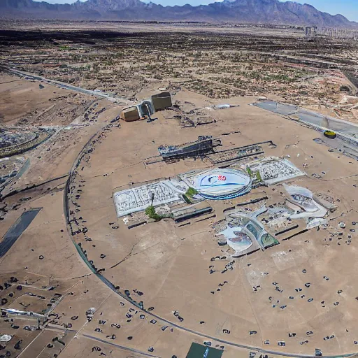 Prompt: worlds largest poop 300 lbs in the middle of Las Vegas city, aerial view, high resolution photo-n 4