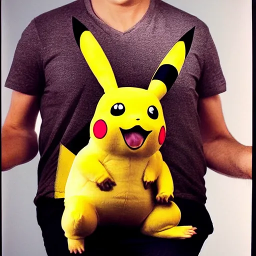 Image similar to pikachu from pokemon as a real human, portrait photography by annie leibovitz