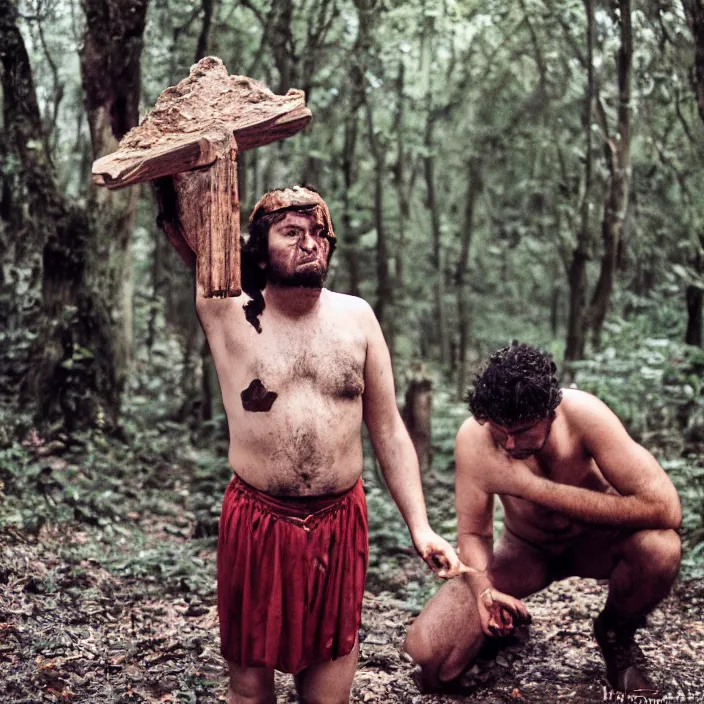 Prompt: um homem vestindo uma tunica em um ritual satanico, high definition, canon eos c 3 0 0, ƒ 1. 8, 3 5 mm, 8 k, medium - format print