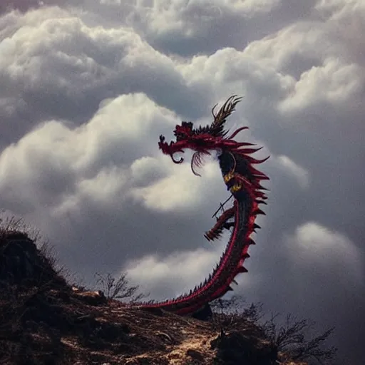 Prompt: “ chinese dragon flying in the cloud ”