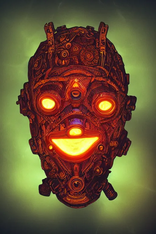 Prompt: tribal vodoo mask eye deepdream radiating a glowing aura global illumination ray tracing hdr fanart arstation by ian pesty and katarzyna da „ bek - chmiel that looks like it is from borderlands and by feng zhu and loish and laurie greasley, victo ngai, andreas rocha, john harris wooly hair cut feather stone