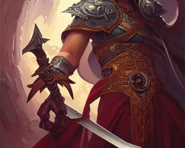 Image similar to sword sword sword sword epic, deep focus, d & d, fantasy, intricate, elegant, highly detailed, digital painting, artstation, concept art, matte, sharp focus, illustration, hearthstone, art by artgerm and greg rutkowski and alphonse mucha