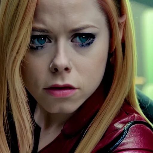 Prompt: movie still of Avril Lavigne as Black Widow, high quality, 4k