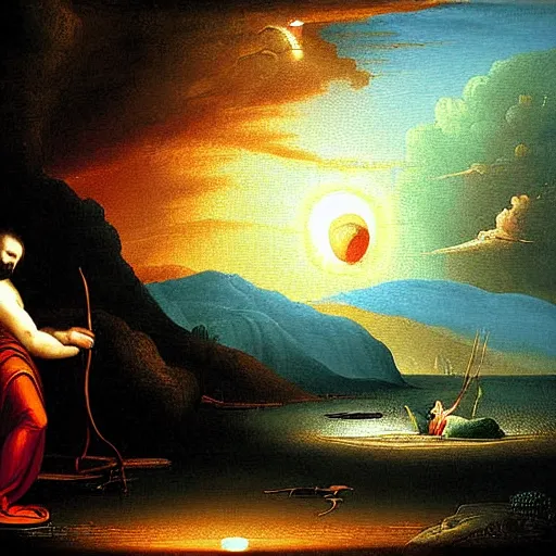 Image similar to creation if Adam painting